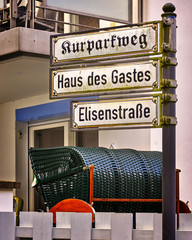 Street sign at the Ostseebad Binz on the island of Rügen.