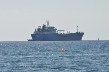 The cargo ship transportation