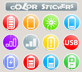 Battery and Power color stickers