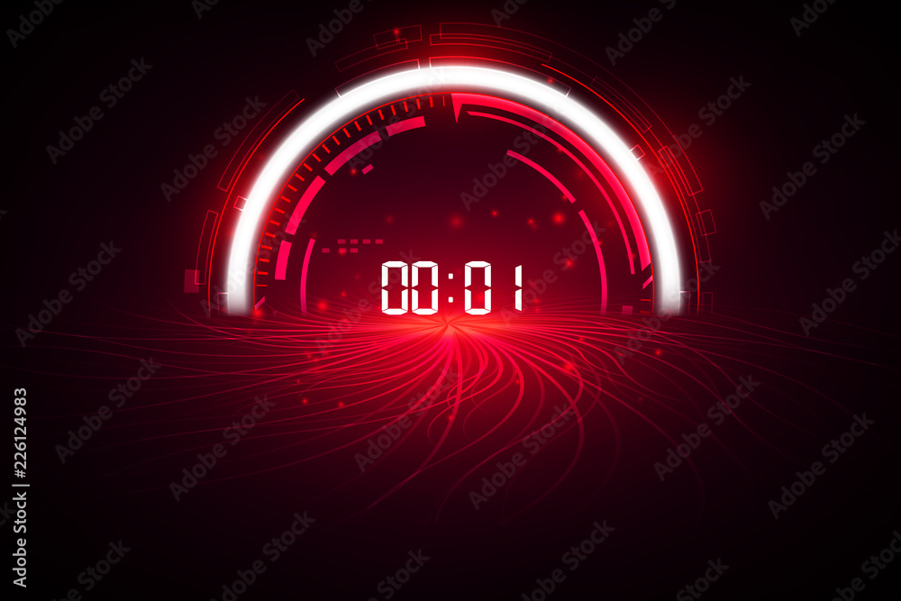 Poster abstract futuristic technology background with digital number timer concept and countdown, vector tr