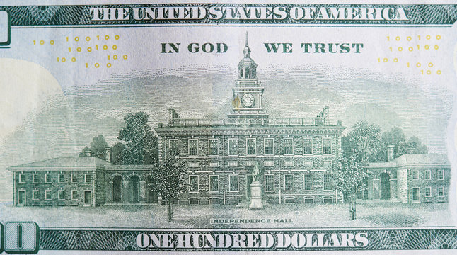 Independence hall photo on dollar bill