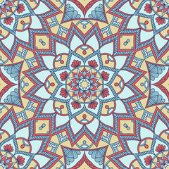 Hand drawn ornamental seamless pattern