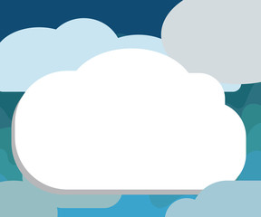 Obraz premium Flat design business Vector Illustration Empty copy space for Ad website promotion esp isolated Banner template. Blank Halftone Cloud Shape Empty Puff Bubble No Tail for Text space