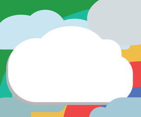 Flat design business Vector Illustration concept Empty template copy space Posters coupons promotional material. Blank Halftone Cloud Shape Empty Puff Bubble No Tail for Text space