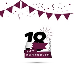 Happy Qatar Independence Day Vector Template Design Illustration