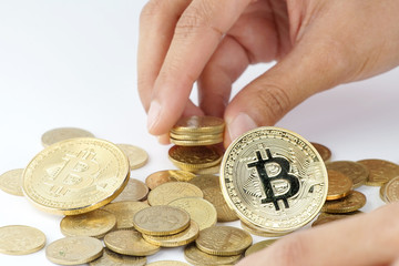 Fintech, business and cryptocurrency concept
