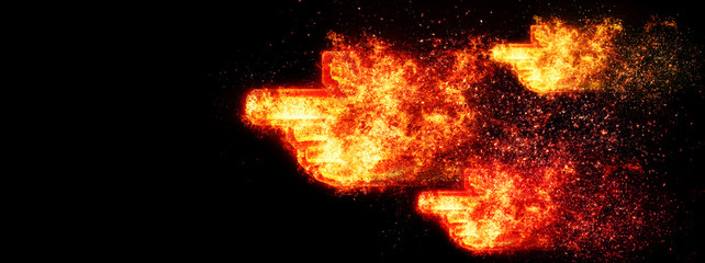 炎の指差しアイコン