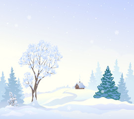 Snowy wonderland background