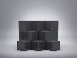 Pedestal for display,Platform for design,Blank product,White room on clean background.3D rendering.
