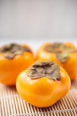 Close up of persimmon fruit , healthy fruit