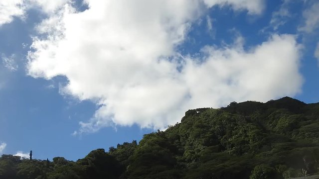 Time-lapse rolling clouds over Mt. Tantalus Ridgeline in Honolulu on the island of Oahu,Hawaii.