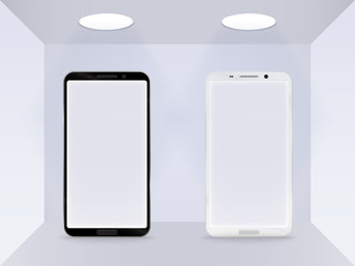 Smartphone white and black vector