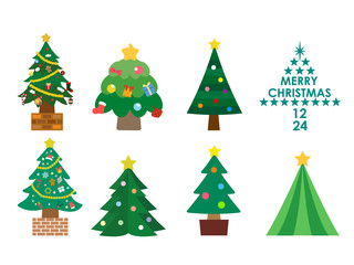 クリスマスツリーのイラストセット