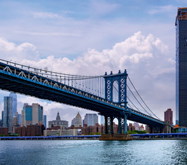 Fototapeta na wymiar New York City Manhattan midtown with Brooklyn Bridge.USA