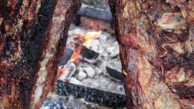 Close in brazilian beef rib, Brazilian Gaucho barbecue.