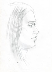 girl's head in profile
