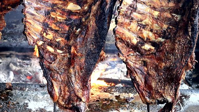 Close in brazilian beef rib, Brazilian Gaucho barbecue.