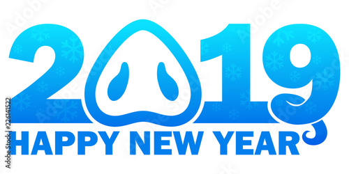 New Year Template For Calendar Page Or Greeting Card Typography New Year Template For Calendar Page Or Greeting Card Typography Poster With Numbers Pig Nose