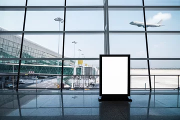 Printed roller blinds Airport blank light box in airport
