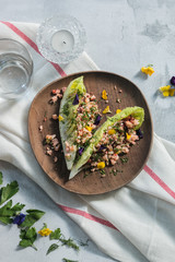 beef tartare with salads