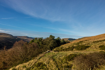 Fototapeta na wymiar Hill landscape captured with amazing blue sky