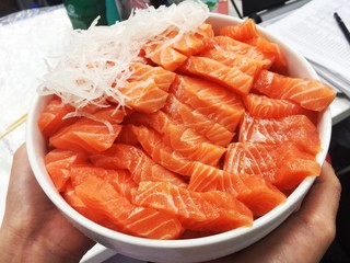 Salmon sashimi