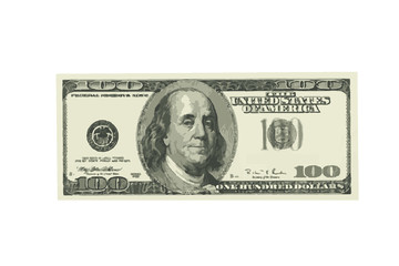 hundred dollar bill. vector illustration - obrazy, fototapety, plakaty
