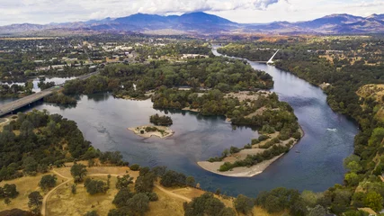 Foto op Aluminium Aerial View Sacramento River Redding California Bully Choop Mountain © Christopher Boswell