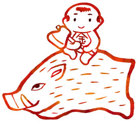 金太郎　いのしし