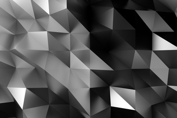 3d black tech geometric Low poly corporate illustration background.