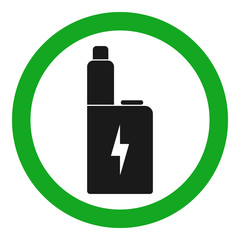 VAPING AREA sign. Electronic cigarette icon. Vector.
