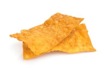 Thai fried wonton isolated on white background © boonchuay1970