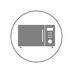 Microwave oven. Reheat food symbol. Vector icon.