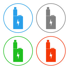 E-cigarette. Icons set. Vector.