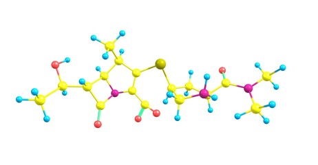 Meropenem molecular structure isolated on white