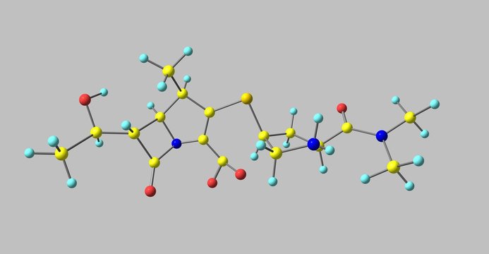 Meropenem molecular structure isolated on grey