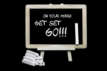 Starting signal on a blackboard