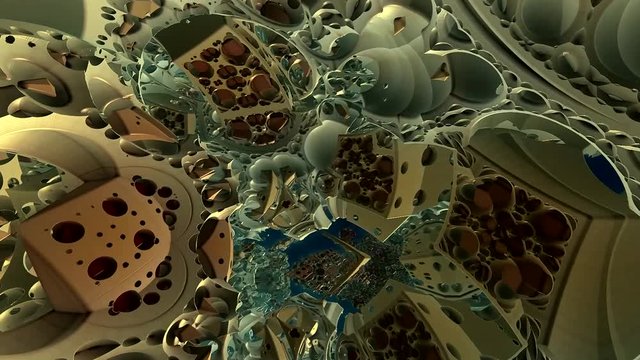 abstract mathematics menger sponge mutation fractal visualisation computer generated animation rendering 1080p