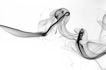 Black smoke on white background