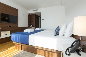 Interior of a hotel bedroom