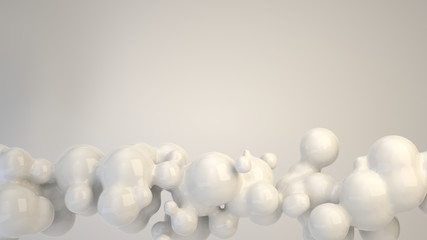 Abstract white bubble from spherecial shapes
