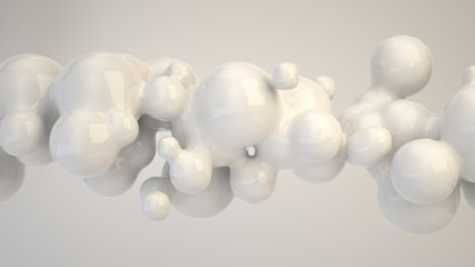 Abstract white bubble from spherecial shapes