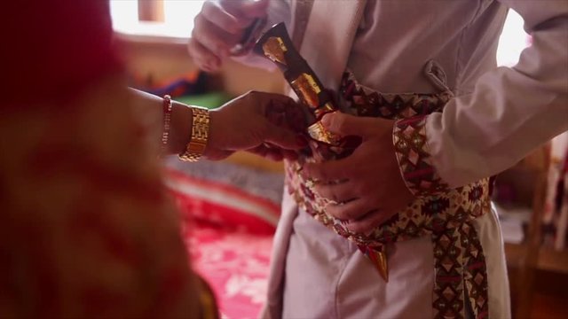 Groom's getting ready for the marriage