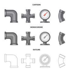 Isolated object of pipe and tube sign. Collection of pipe and pipeline stock symbol for web.