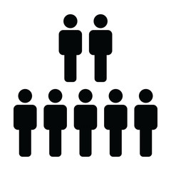 Leadership icon vector male group of people symbol avatar for business management team in flat color glyph pictogram illustration