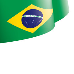 Obraz premium Brazil flag, vector illustration on a white background