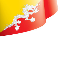 Bhutan flag, vector illustration on a white background