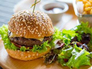 hamburger on a plate