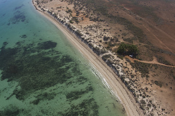 Fototapeta na wymiar Sea Meets Sand Aerial View