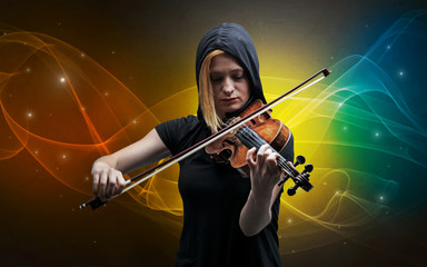 Serious classical violinist with fabled sparkling wallpaper